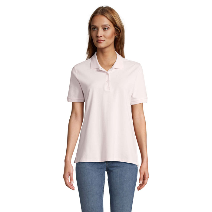 Polo publicitaire pour Femme coton PACIFIC Rose pale